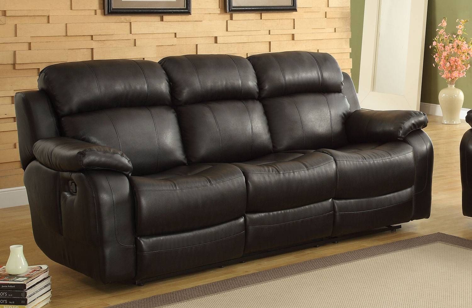 Homelegance Marille Recliner Sofa With Drop Center Cup Holder In Sofas With Cup Holders (View 4 of 15)