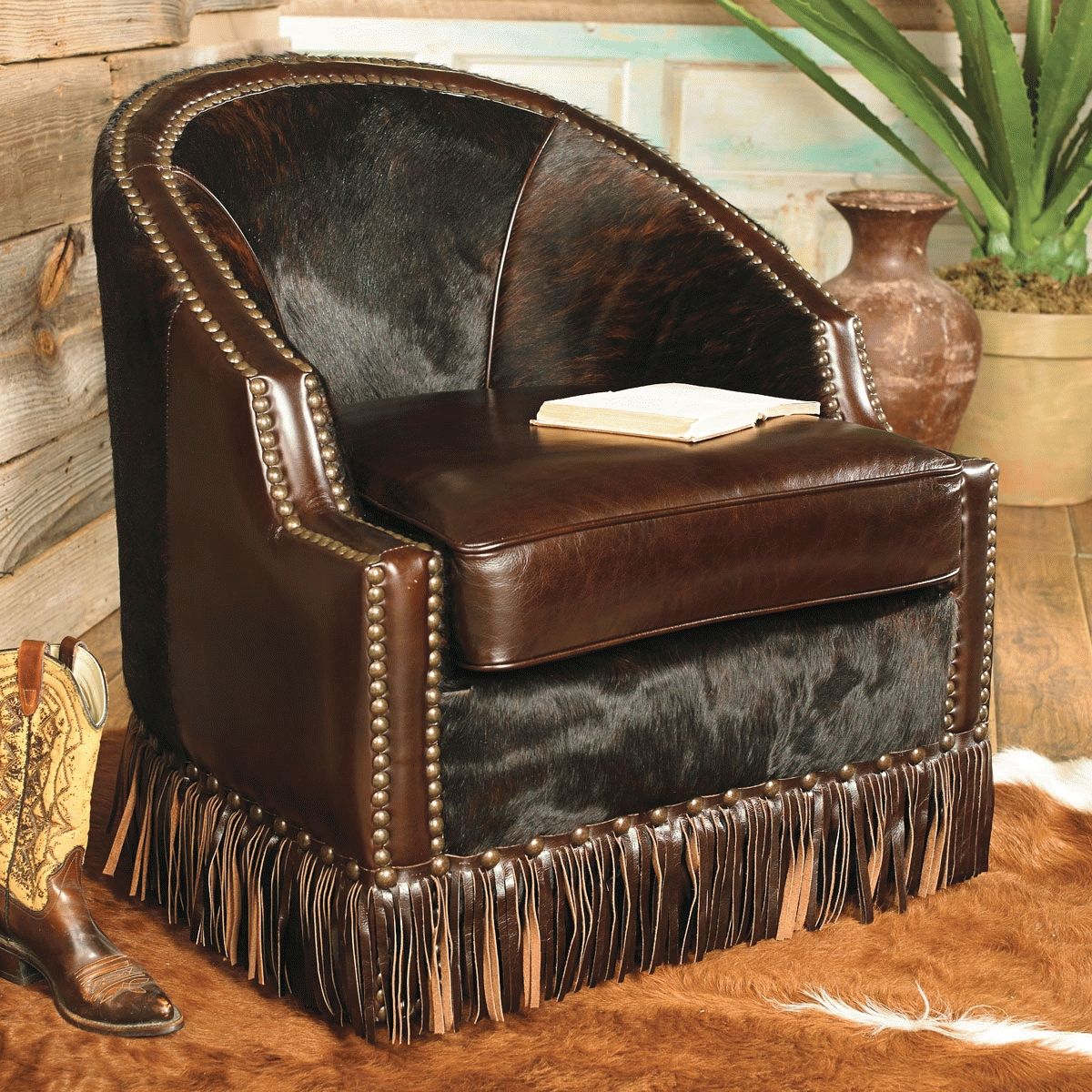 Houston Cowhide Leather Chair Within Cowhide Sofas (View 3 of 15)