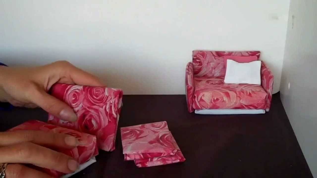 How To Make A Doll Sofa Chair Very Easy And Cheap – Youtube Throughout Barbie Sofas (View 9 of 15)