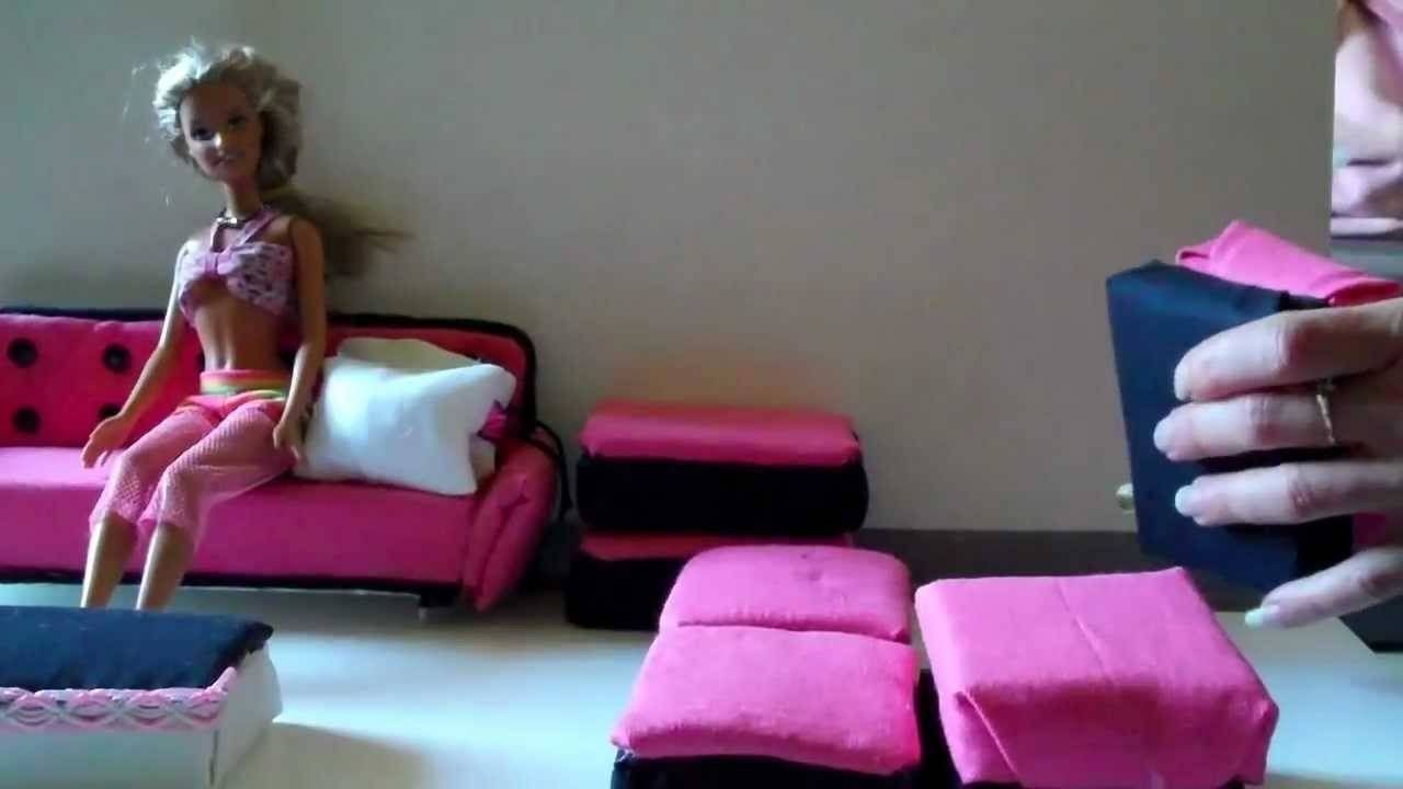 How To Make Barbie Doll A (sofa) Easy!! – Youtube Within Barbie Sofas (View 6 of 15)