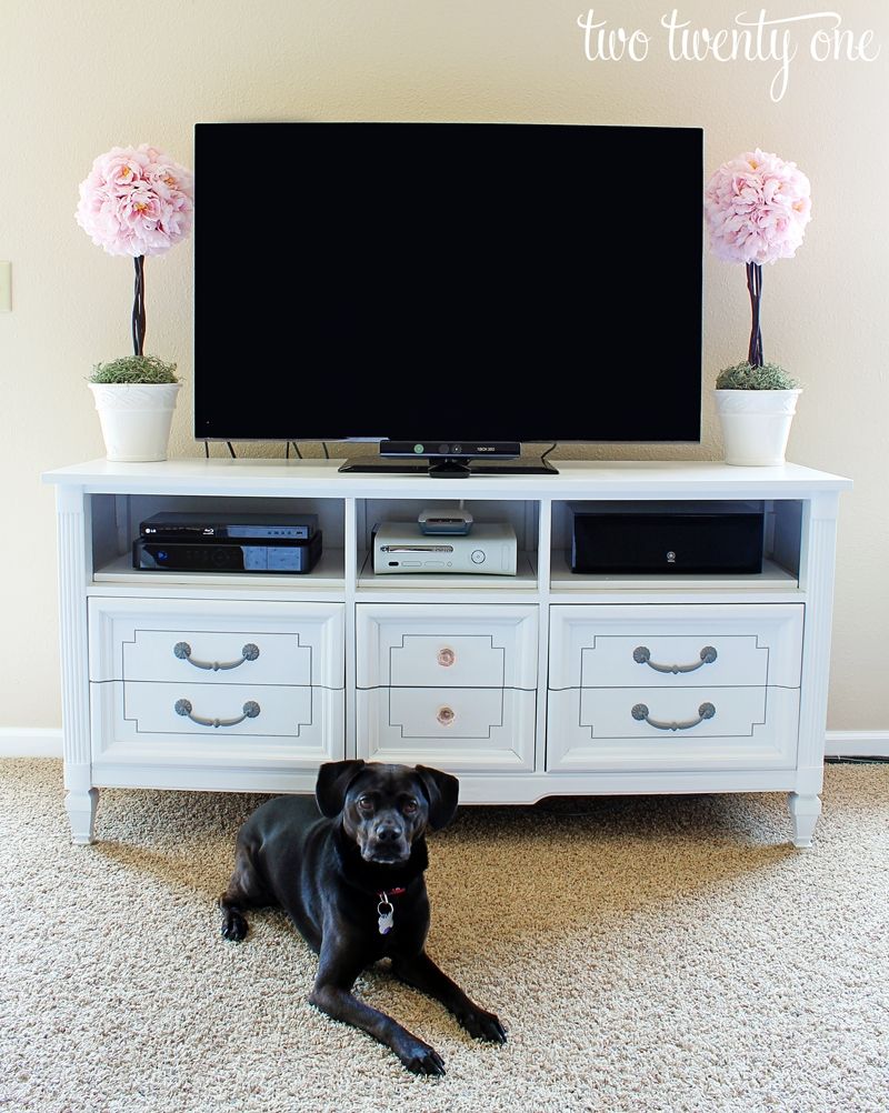 How To Turn A Dresser Into A Tv Stand {diy} – Two Twenty One Pertaining To Dresser And Tv Stands Combination (View 1 of 15)