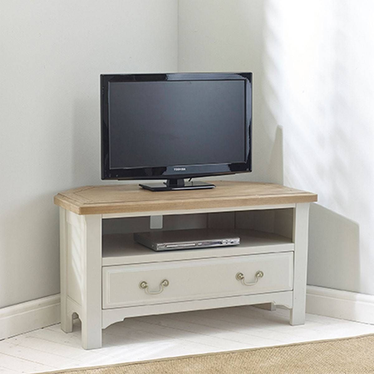 Hutch® – Buxton Light Grey Painted Corner Tv Unit For Light Oak Corner Tv Cabinets (View 12 of 15)