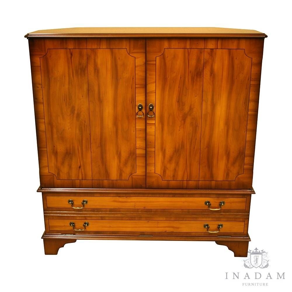 Inadam Furniture – Fully Enclosed Tv Cabinet – In Mahogany/yew/oak Inside Enclosed Tv Cabinets With Doors (View 7 of 15)