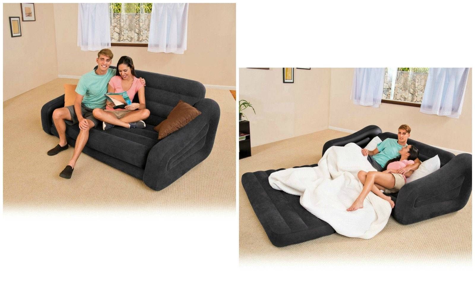 Inflatable Sofa Pull Out Mattress Sleeper Loveseat Air Bed Gaming Pertaining To Inflatable Pull Out Sofas (View 15 of 15)