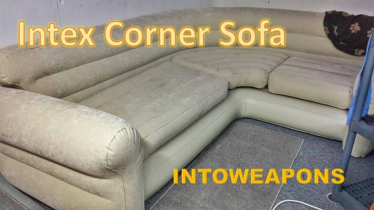 Intex Inflatable Corner Sofa Review – Budget Couch – Youtube In Intex Air Couches (View 6 of 15)