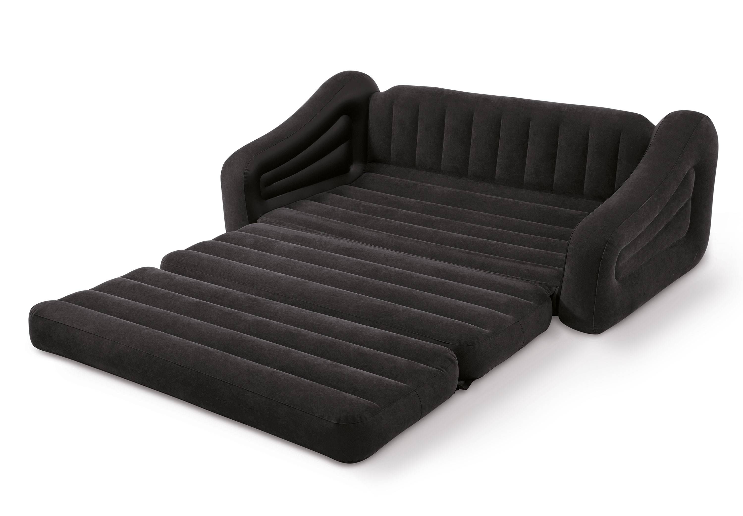 Intex Inflatable Pull Out Sofa Queen Bed Sleeper 68566ep + 66619e Pertaining To Inflatable Pull Out Sofas (View 8 of 15)