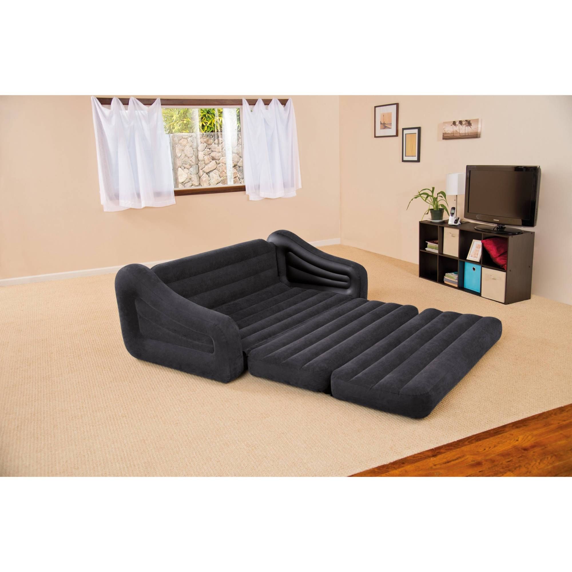Intex Queen Inflatable Pull Out Sofa Bed – Walmart In Inflatable Pull Out Sofas (View 6 of 15)