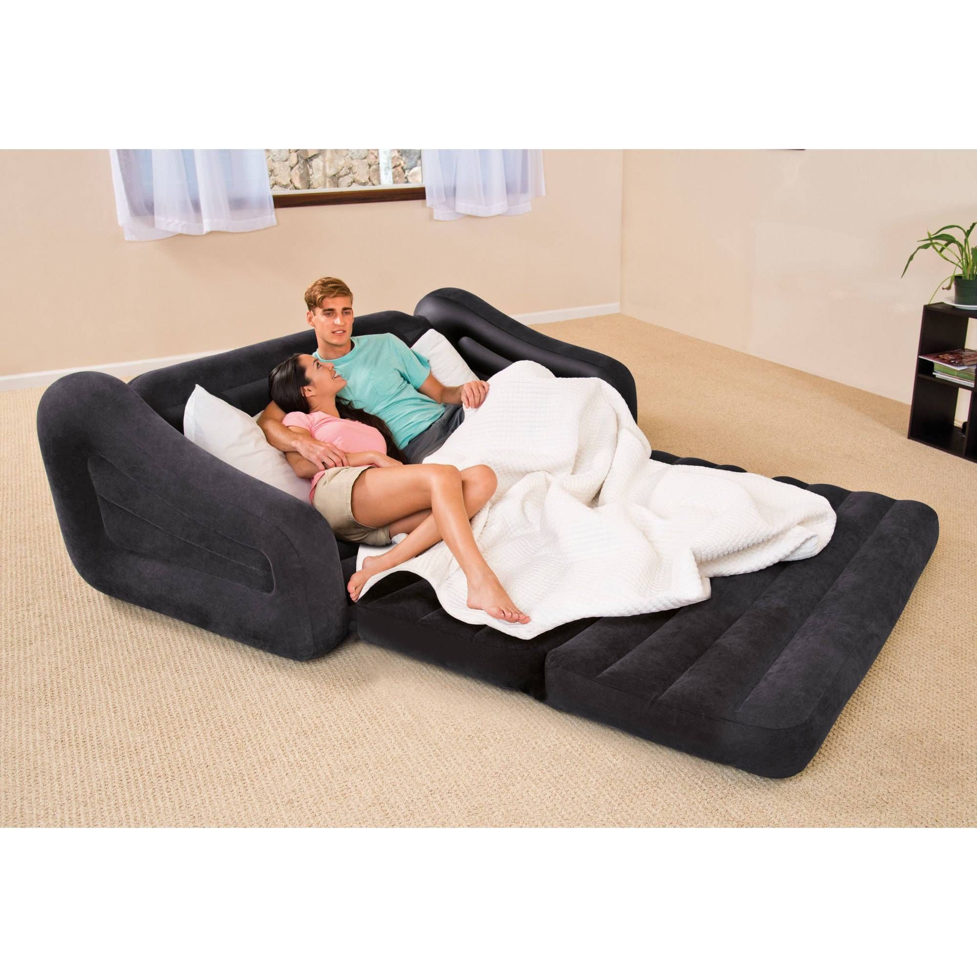 Intex Queen Inflatable Pull Out Sofa Bed – Walmart Pertaining To Inflatable Pull Out Sofas (View 2 of 15)