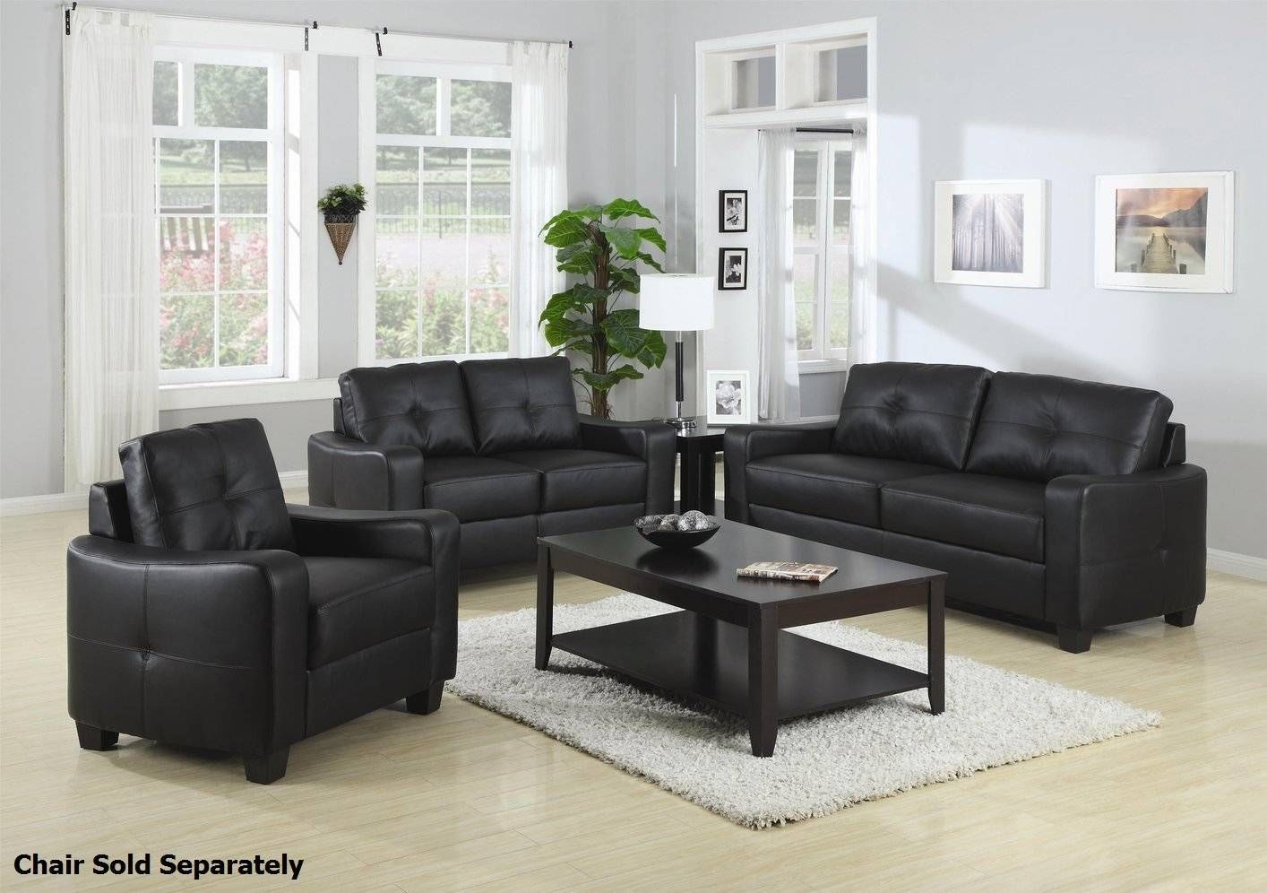 Jasmine Black Leather Sofa And Loveseat Set – Steal A Sofa Pertaining To Black Leather Sofas And Loveseats (Photo 11 of 15)