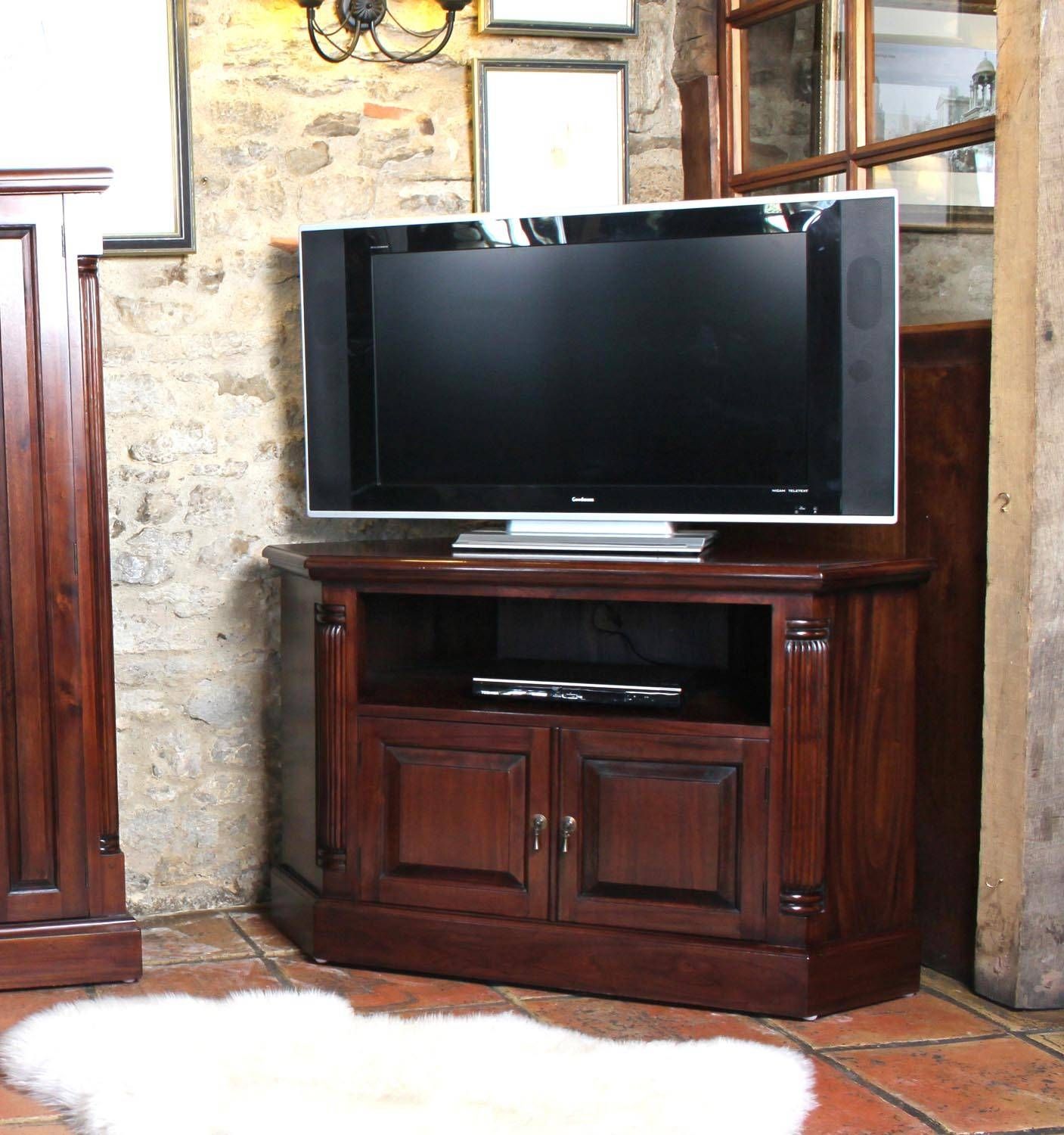La Roque Mahogany Corner Television Cabinet (imr09b) Regarding Mahogany Corner Tv Cabinets (Photo 5 of 15)