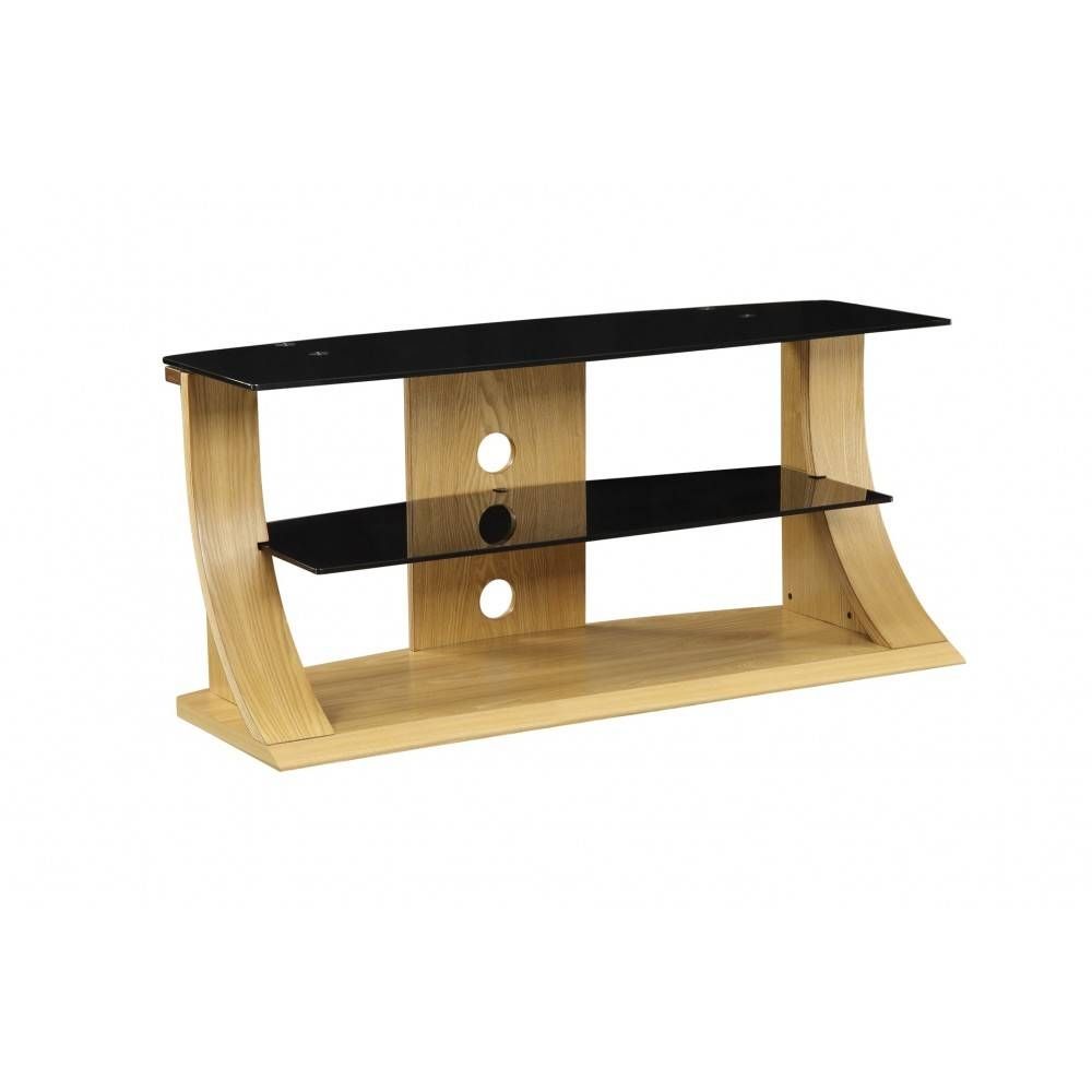 Light Modern Stylish Wooden Veneer Oak Tv Stand Glass Inside Wood Tv Stand With Glass (Photo 1 of 15)
