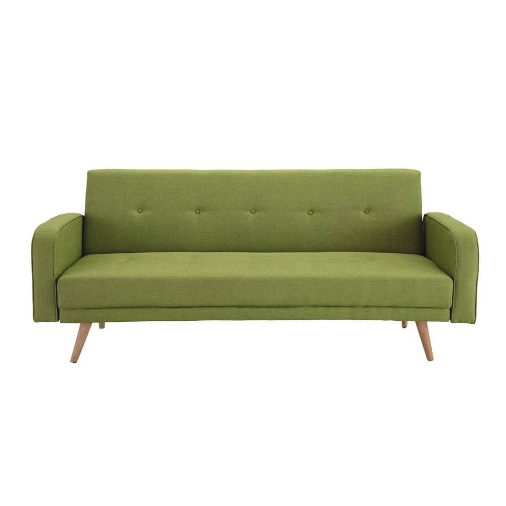 Lime Green 3 Seater Clic Clac Sofa Bed Broadway | Maisons Du Monde With Regard To Clic Clac Sofa Beds (Photo 10 of 15)