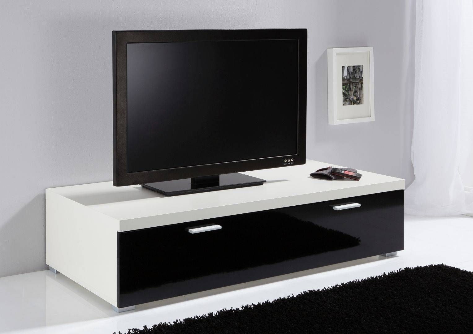 Low Tv Stand | Ebay Within White And Black Tv Stands (Photo 13 of 15)