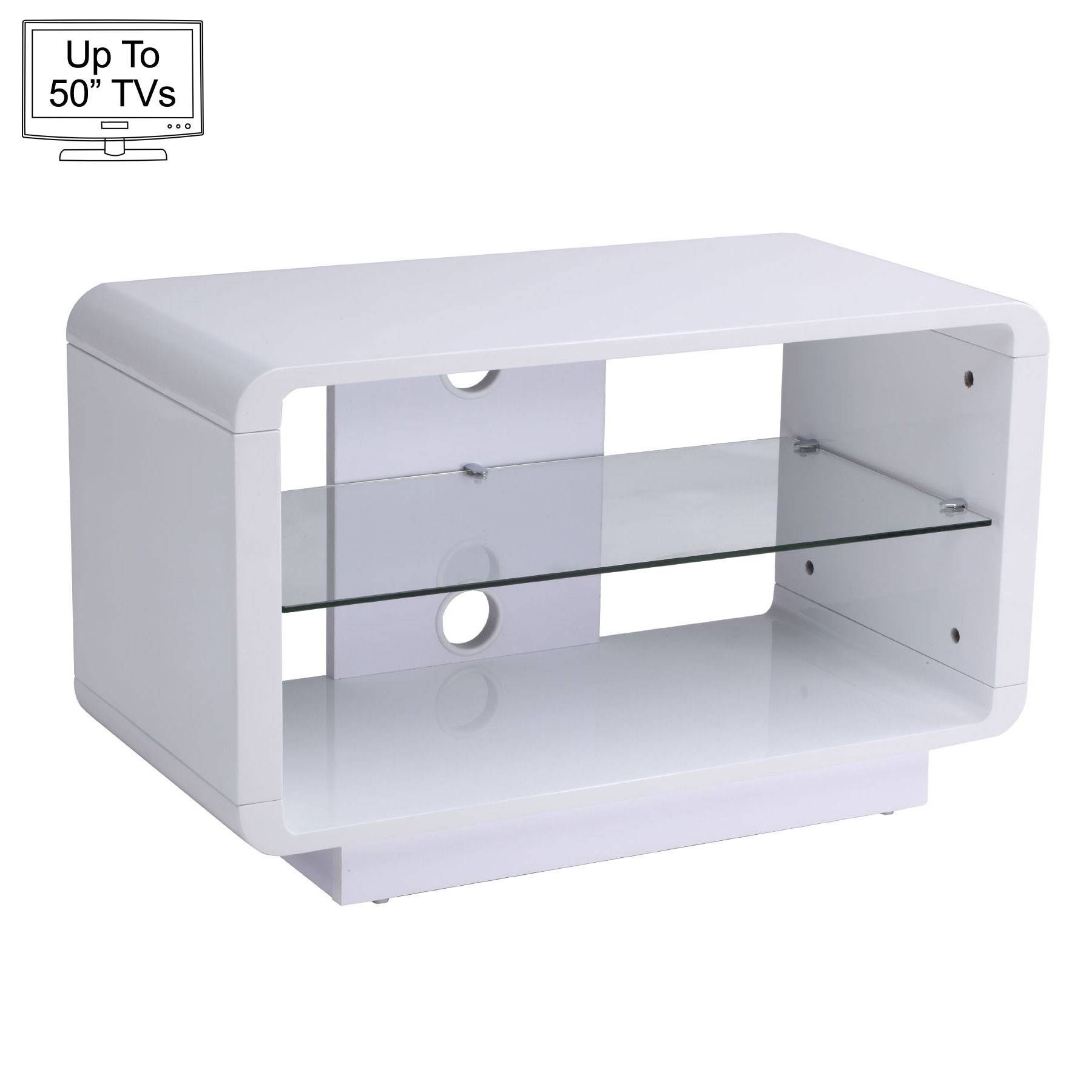 Luna 80cm White Tv Stand For Up To 50" Tvs Intended For White Tv Cabinets (View 13 of 15)