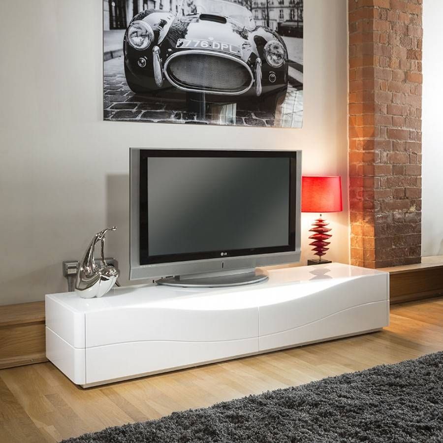 Luxury Modern Tv Stand / Cabinet / Unit White Gloss Led Lighting Pertaining To Gloss Tv Stands (View 2 of 15)