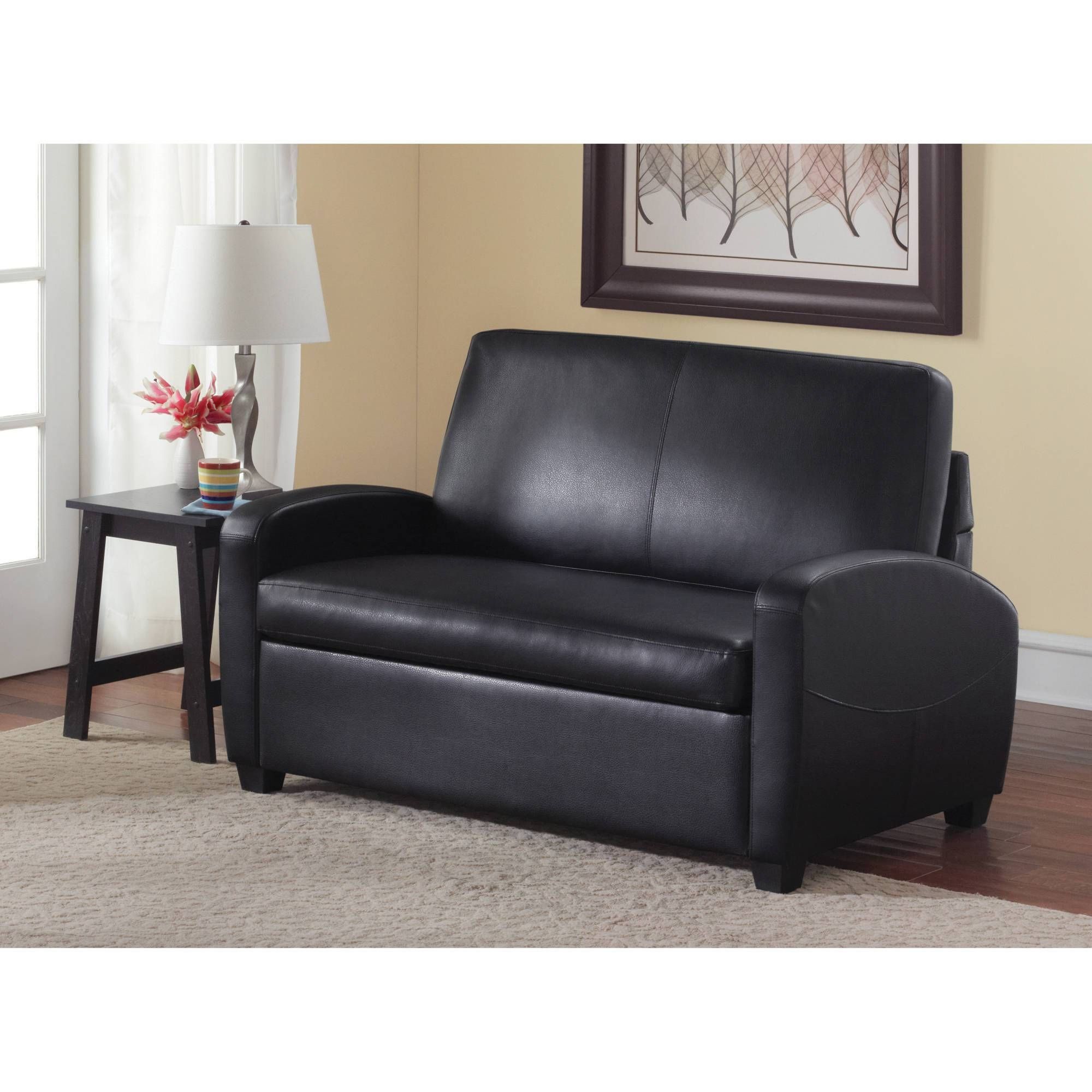 Mainstays Sofa Sleeper, Black – Walmart Intended For Mainstay Sofas (View 1 of 15)