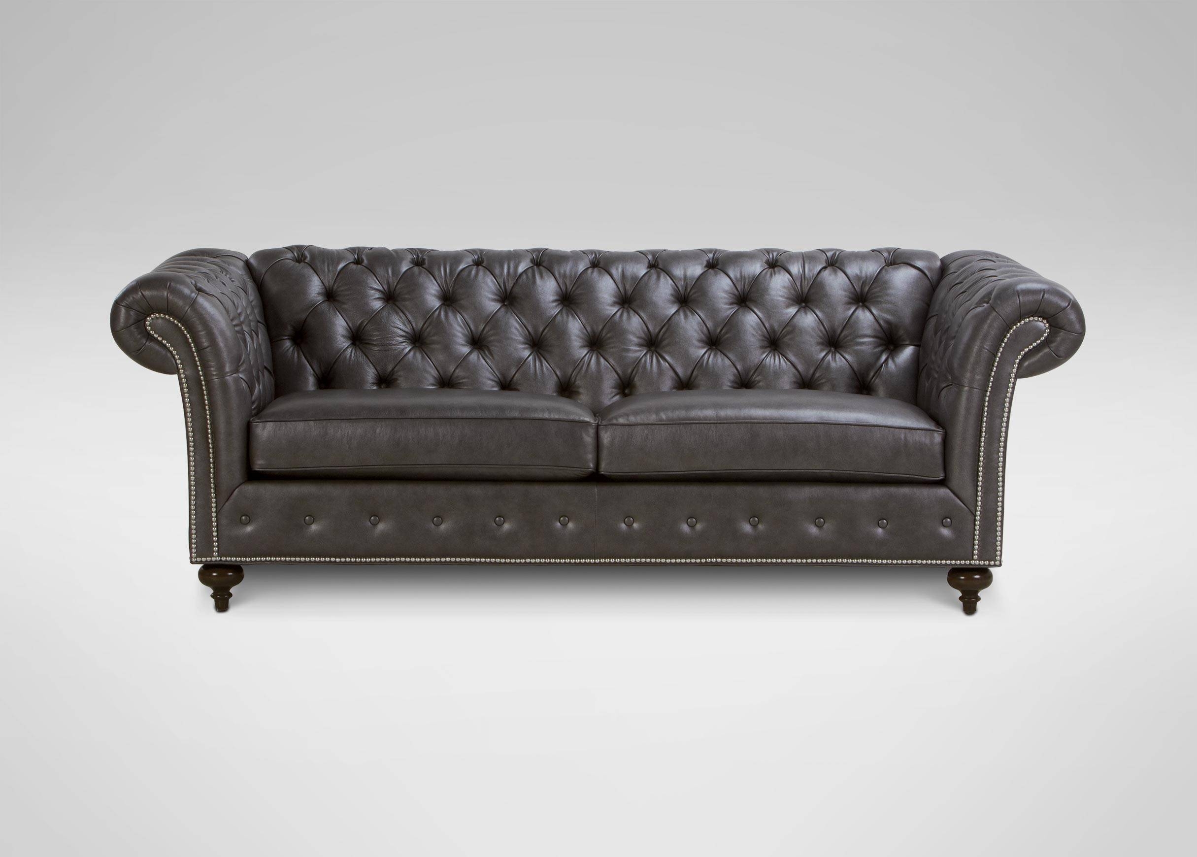 Mansfield Leather Sofa | Sofas & Loveseats Regarding Ethan Allen Chesterfield Sofas (Photo 1 of 15)