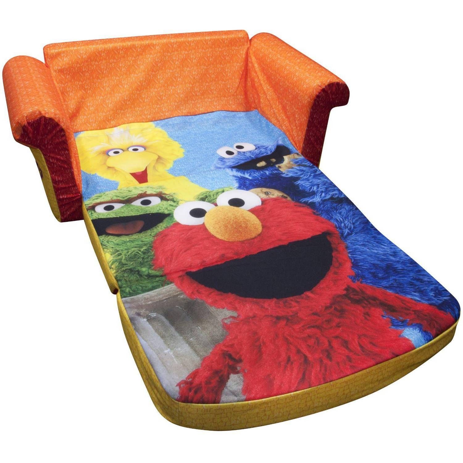 Marshmallow 2 In 1 Flip Open Sofa, Sesame Street's Elmo – Walmart In Flip Open Sofas For Toddlers (View 1 of 15)