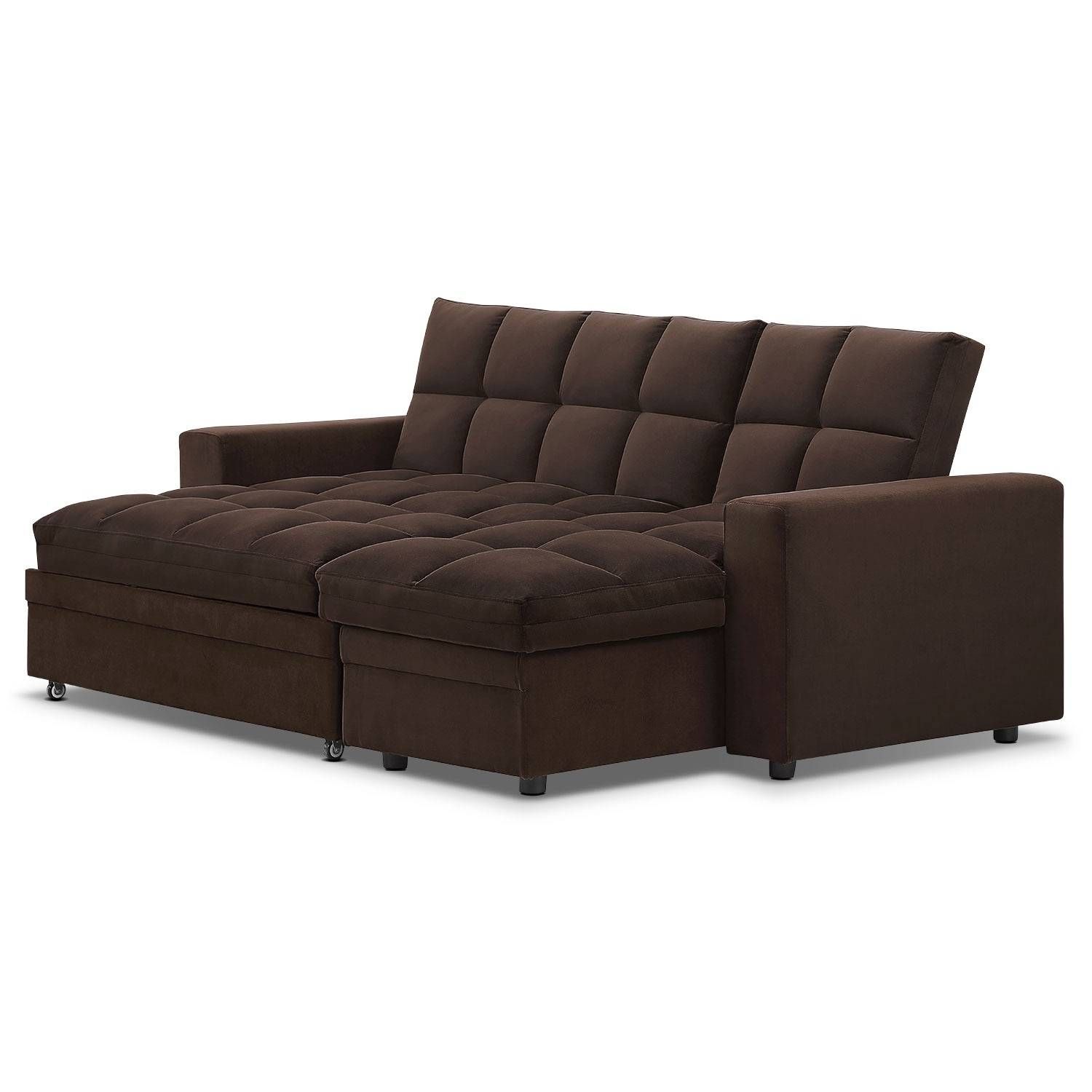 Metro Chaise Sofa Bed With Storage – Brown | American Signature Throughout Chaise Sofa Beds With Storage (View 6 of 15)