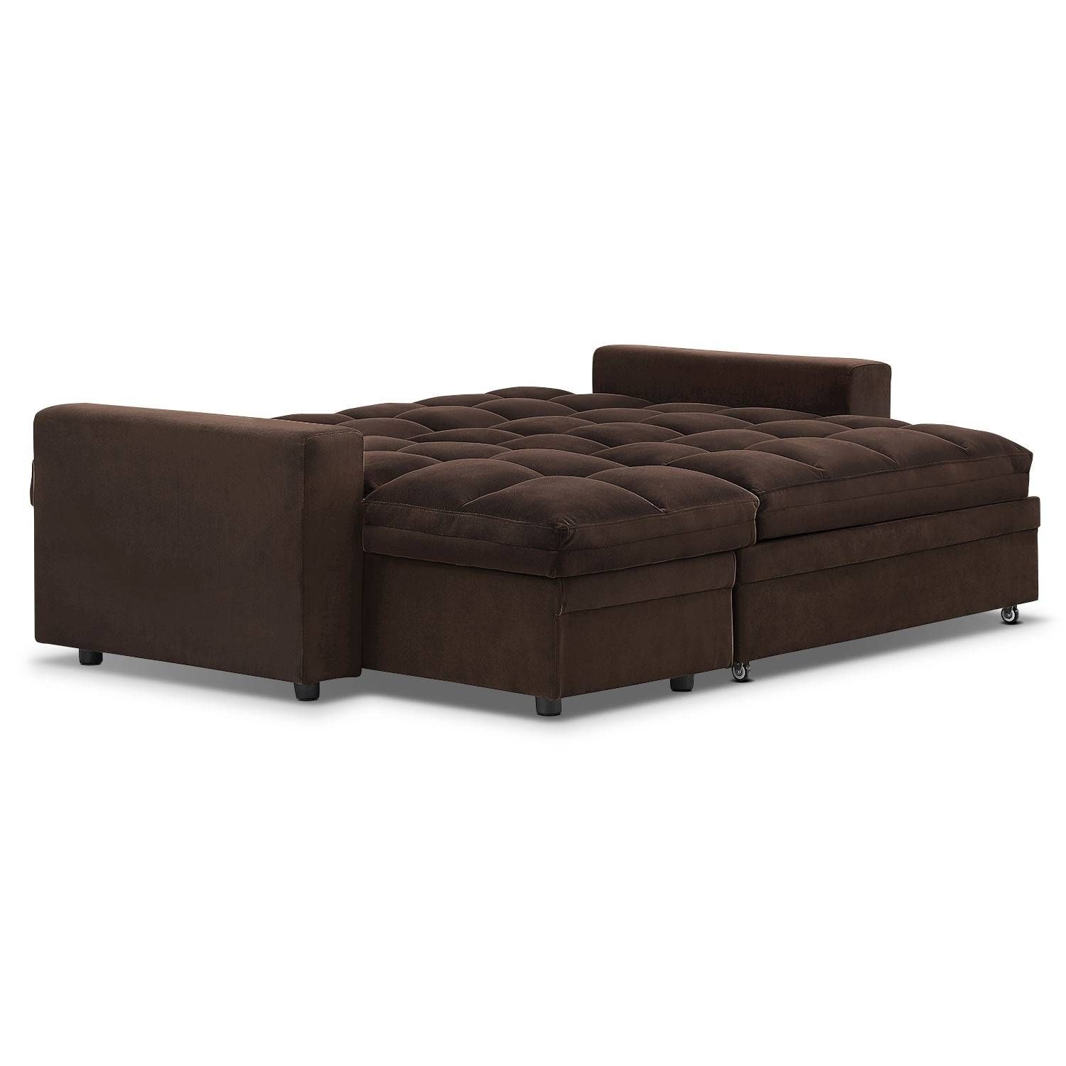 Metro Chaise Sofa Bed With Storage – Brown | Value City Furniture With Regard To Chaise Sofa Beds With Storage (View 13 of 15)