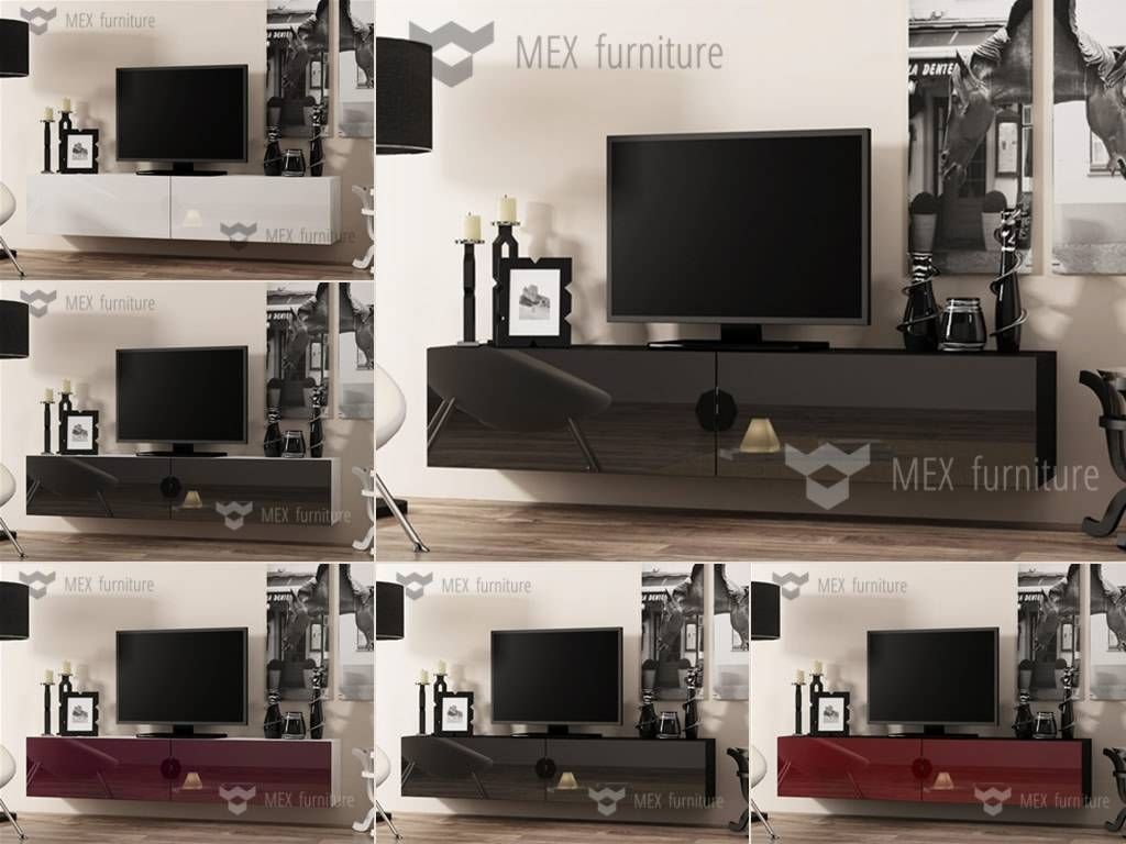 Mex Furniture » Modern Tv Unit [016] 130cm High Gloss Finish Inside High Gloss Tv Cabinets (Photo 7 of 15)