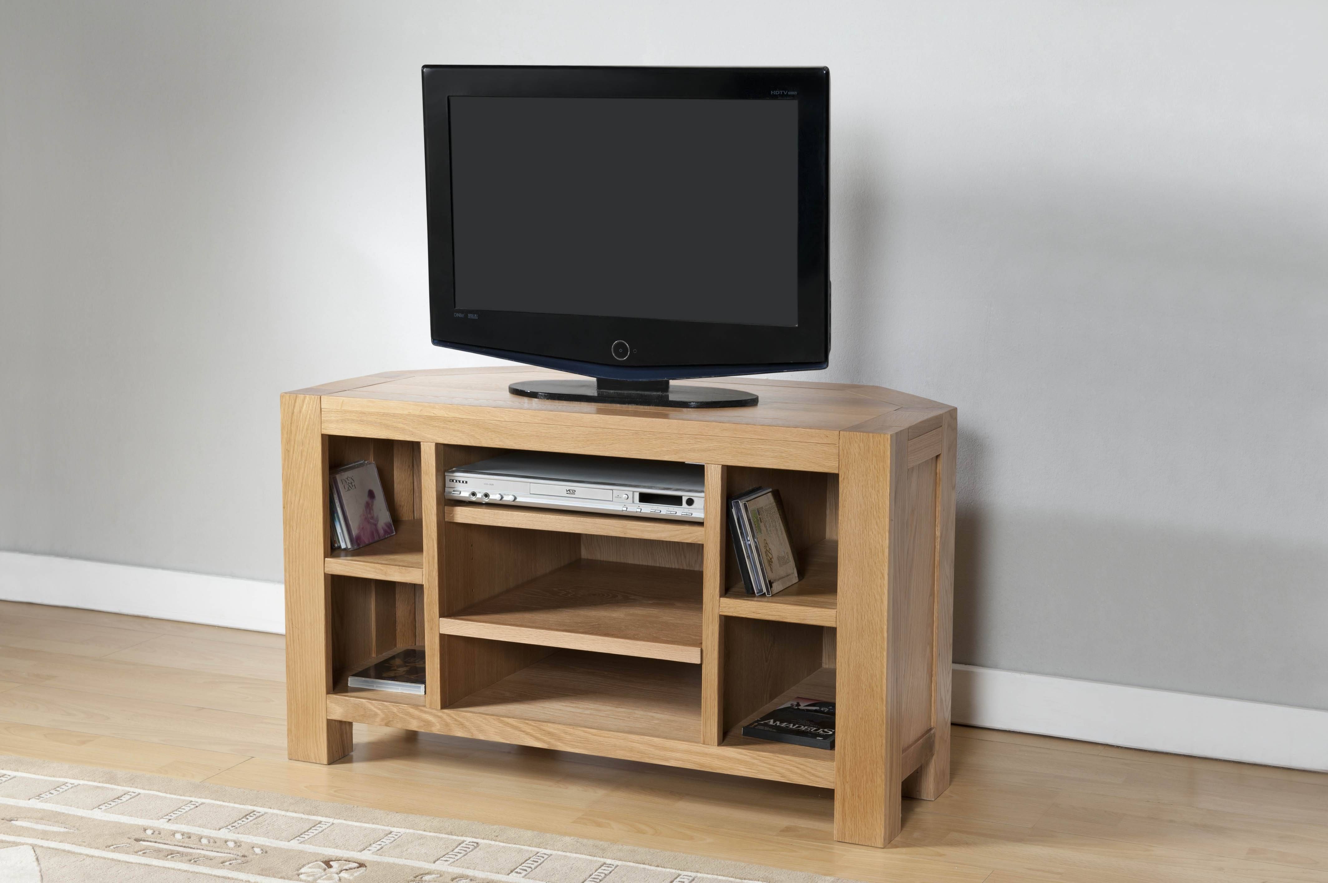 Milano Oak Corner Tv Unit | Oak Furniture Solutions Regarding Oak Tv Cabinets (View 12 of 15)