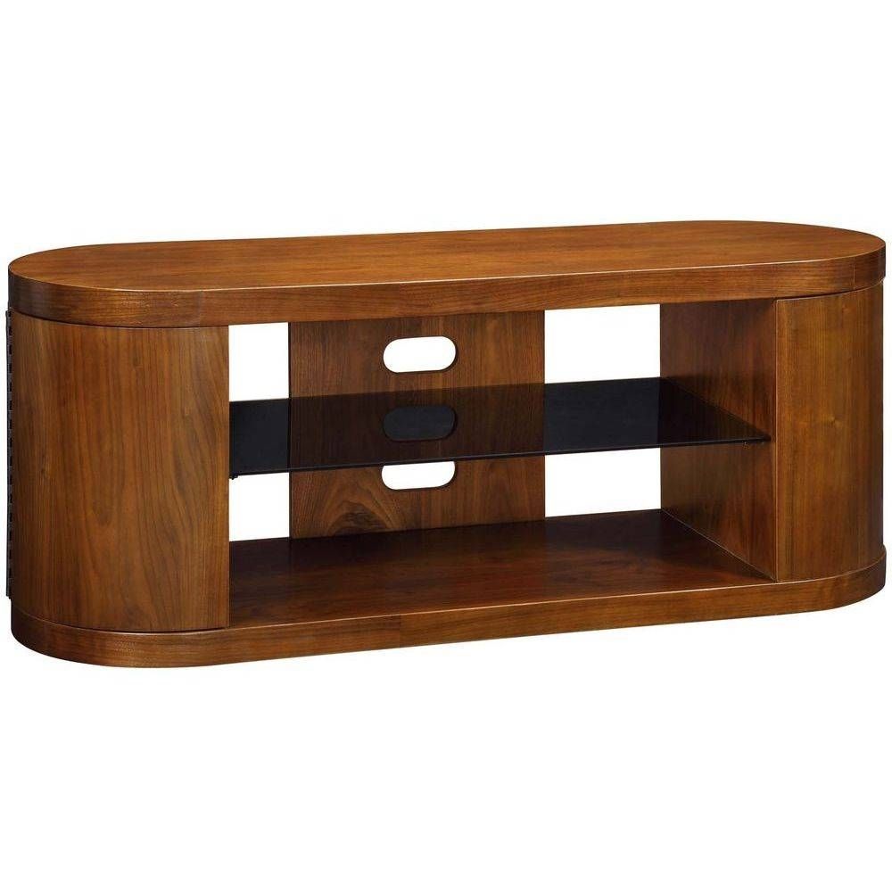 Modern Walnut Wooden Storage Stand Black Glass Shelves Within Walnut Corner Tv Stands (View 5 of 15)