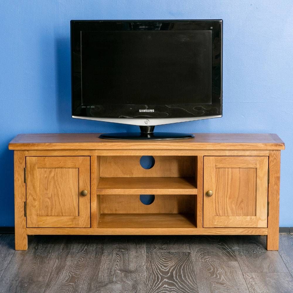 Oak Tv Cabinet | Ebay Regarding Rustic Wood Tv Cabinets (View 9 of 15)