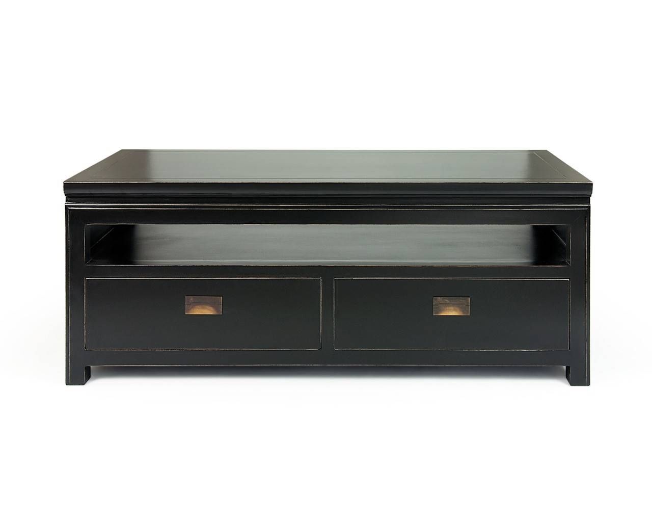Oriental Tv Units | Black Lacquered Furniture With Small Black Tv Cabinets (View 12 of 15)