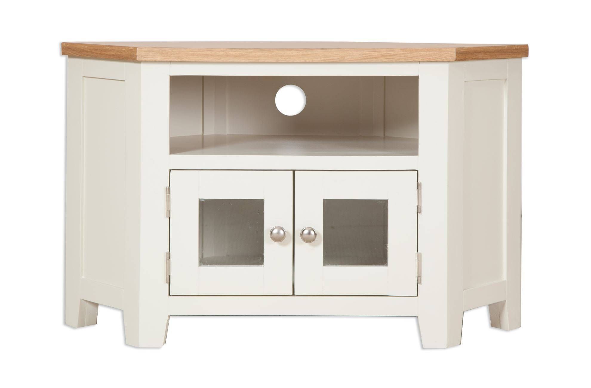 Painted Ivory Glazed Corner Tv Unit – Cambridge Home & Garden Regarding Painted Corner Tv Cabinets (View 9 of 15)