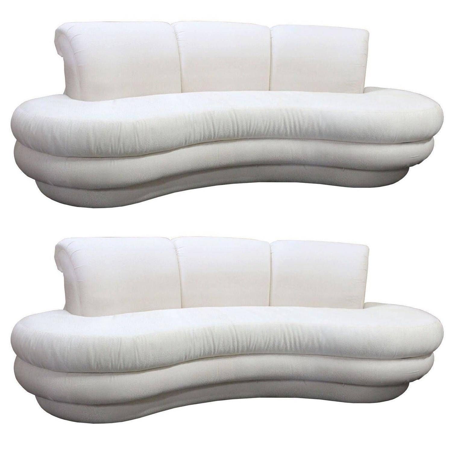 Pair Or Single Vintage Adrian Pearsall Kidney Cloud Curved Sofas Intended For Floating Cloud Couches (View 14 of 15)