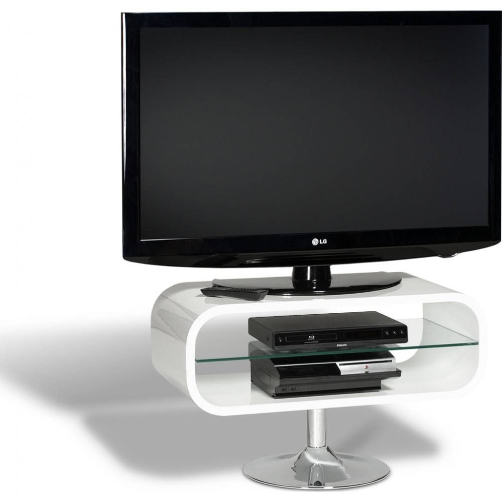 Retro Chrome Pedestal; Quick To Assemble; Displays Up To 42 For White Tv Stands For Flat Screens (View 15 of 15)