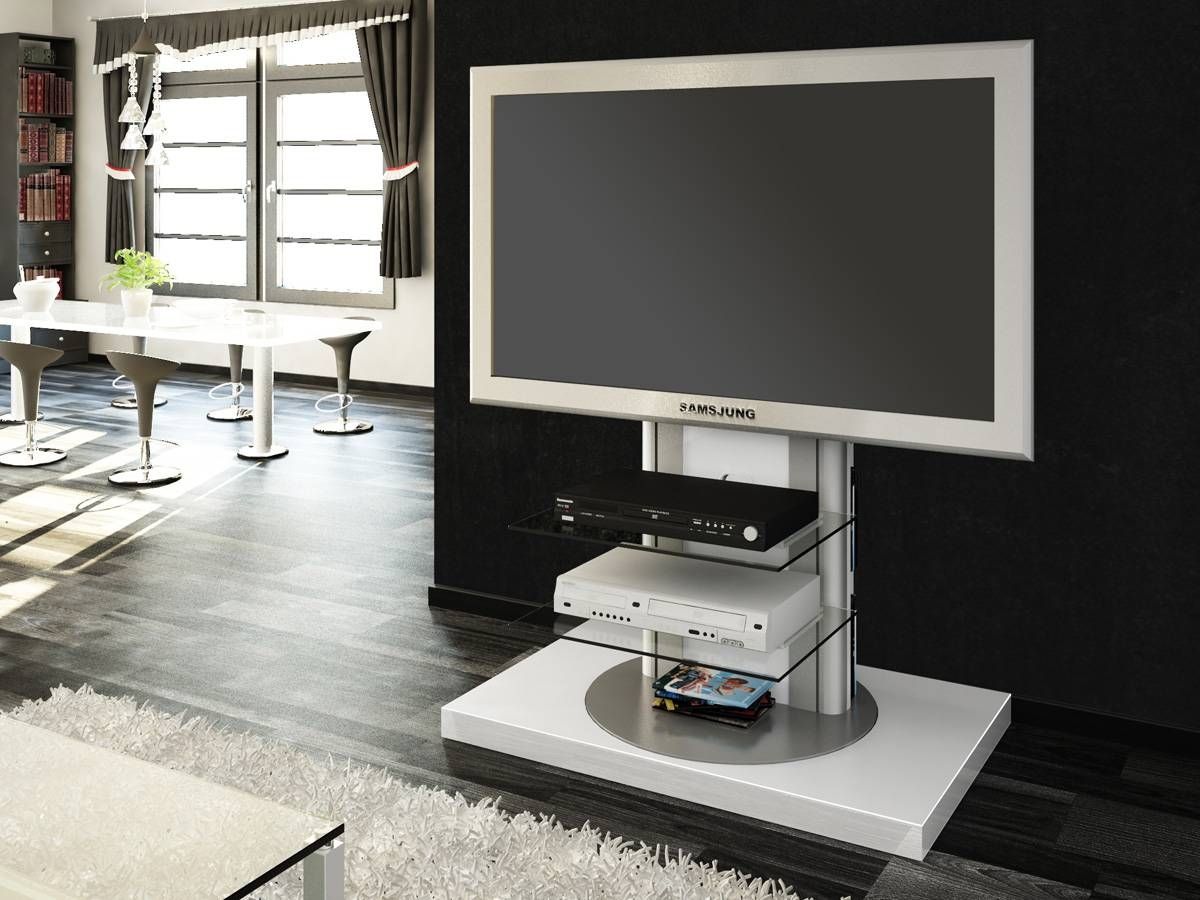 Roma White Swivel High Gloss Tv Stand | Modern Tv Stands Intended For Modern Tv Stands With Mount (View 8 of 15)