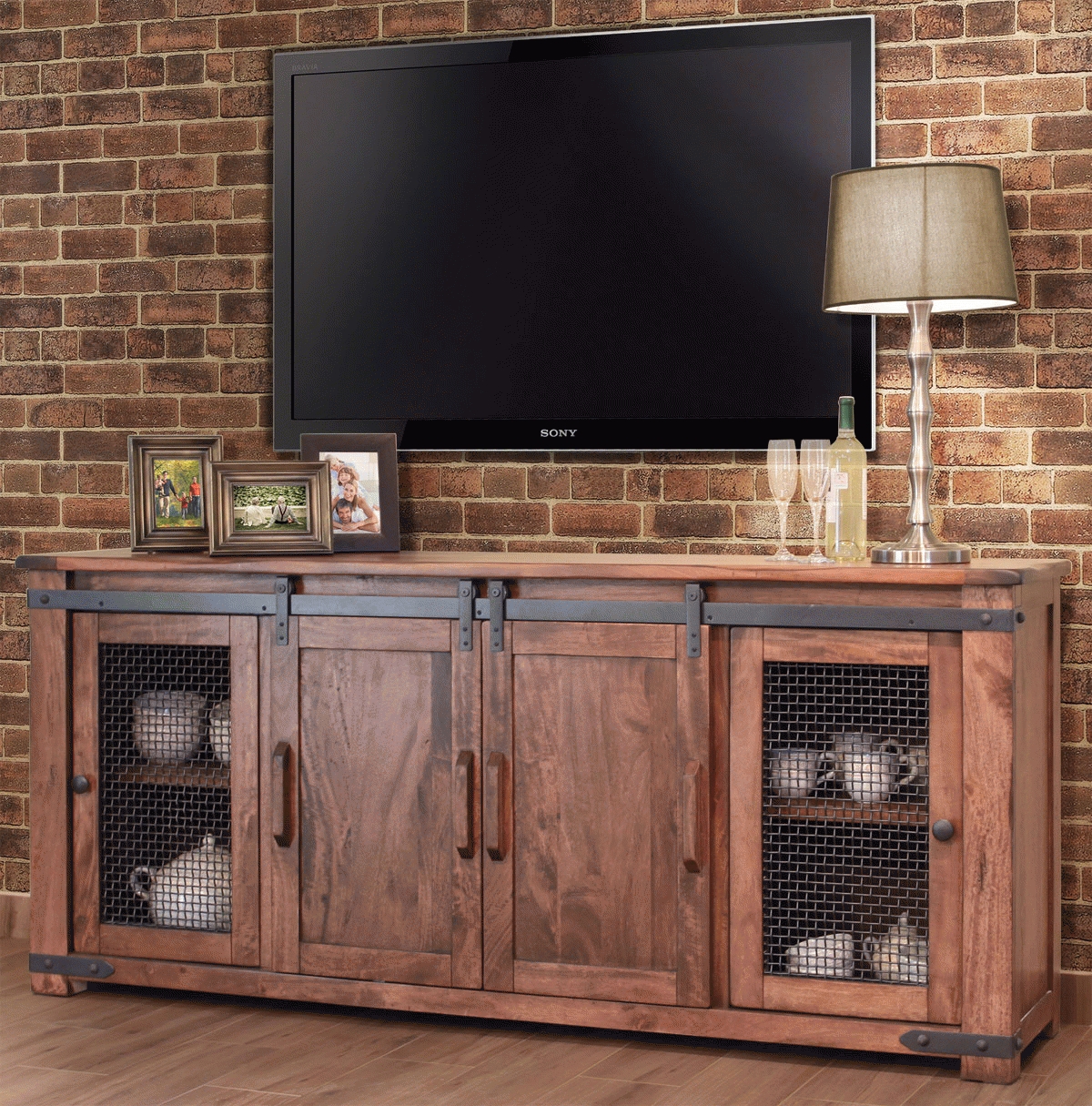 Rustic 80" Tv Stand, Barn Door Rustic Tv Stand Inside Rustic Tv Cabinets (Photo 1 of 15)