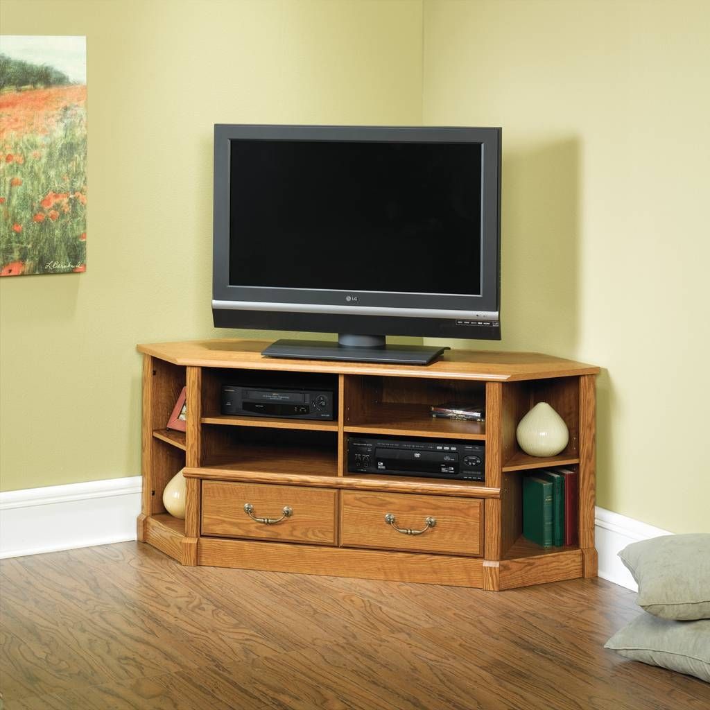 Sauder Orchard Hills Corner Tv Stand 403818 Pertaining To Corner Tv Stands With Drawers (Photo 1 of 15)