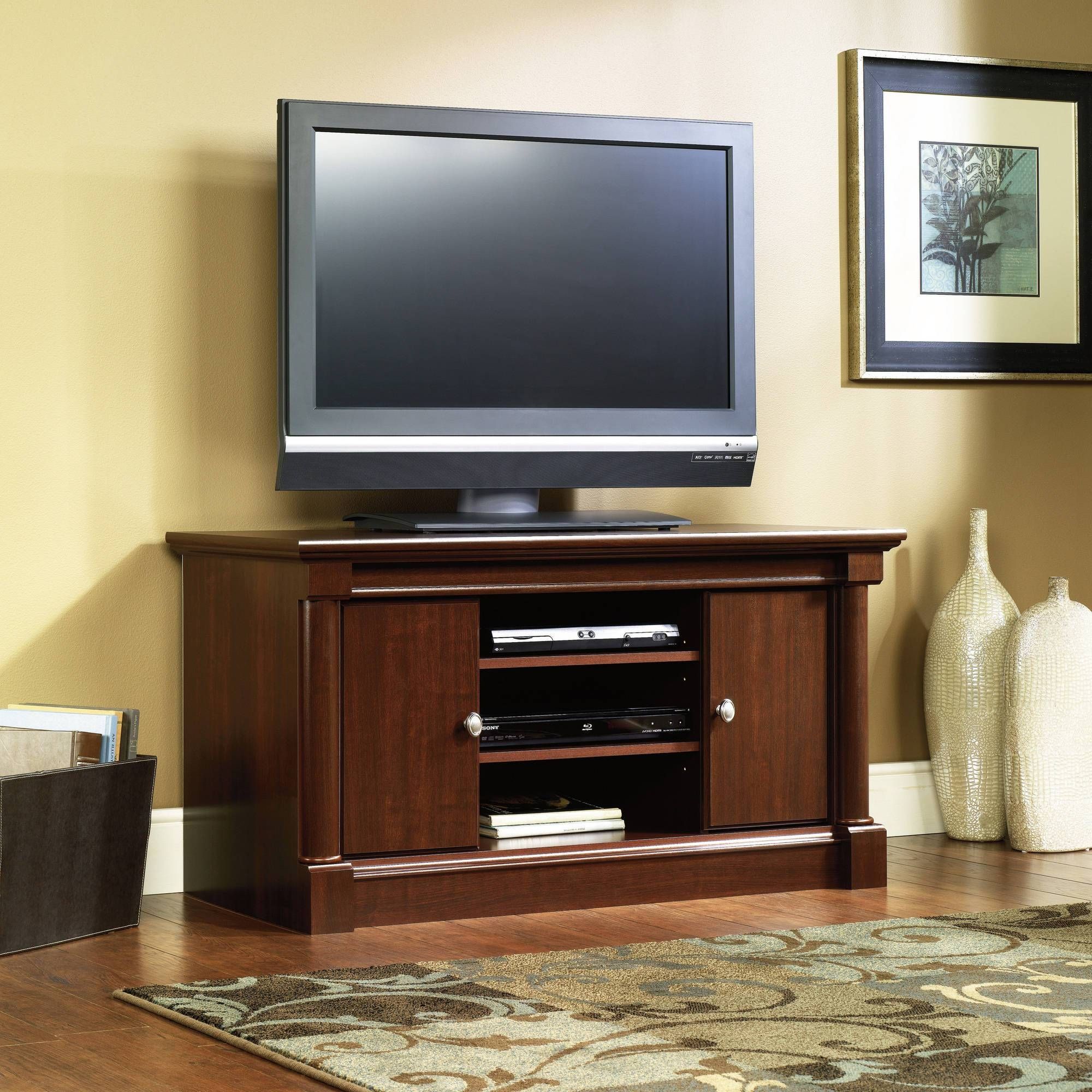 Sauder Palladia Mid Size Tv Stand In Cherry – Walmart Within Cherry Tv Stands (View 5 of 15)