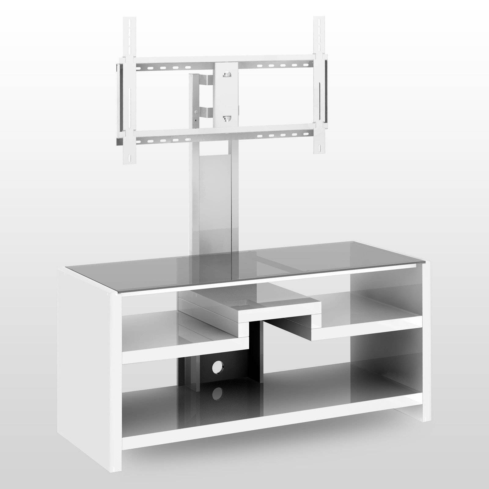 Short White Tv Stand With Mount For Flat Screen And Shelves Of With Modern Tv Stands With Mount (Photo 2 of 15)