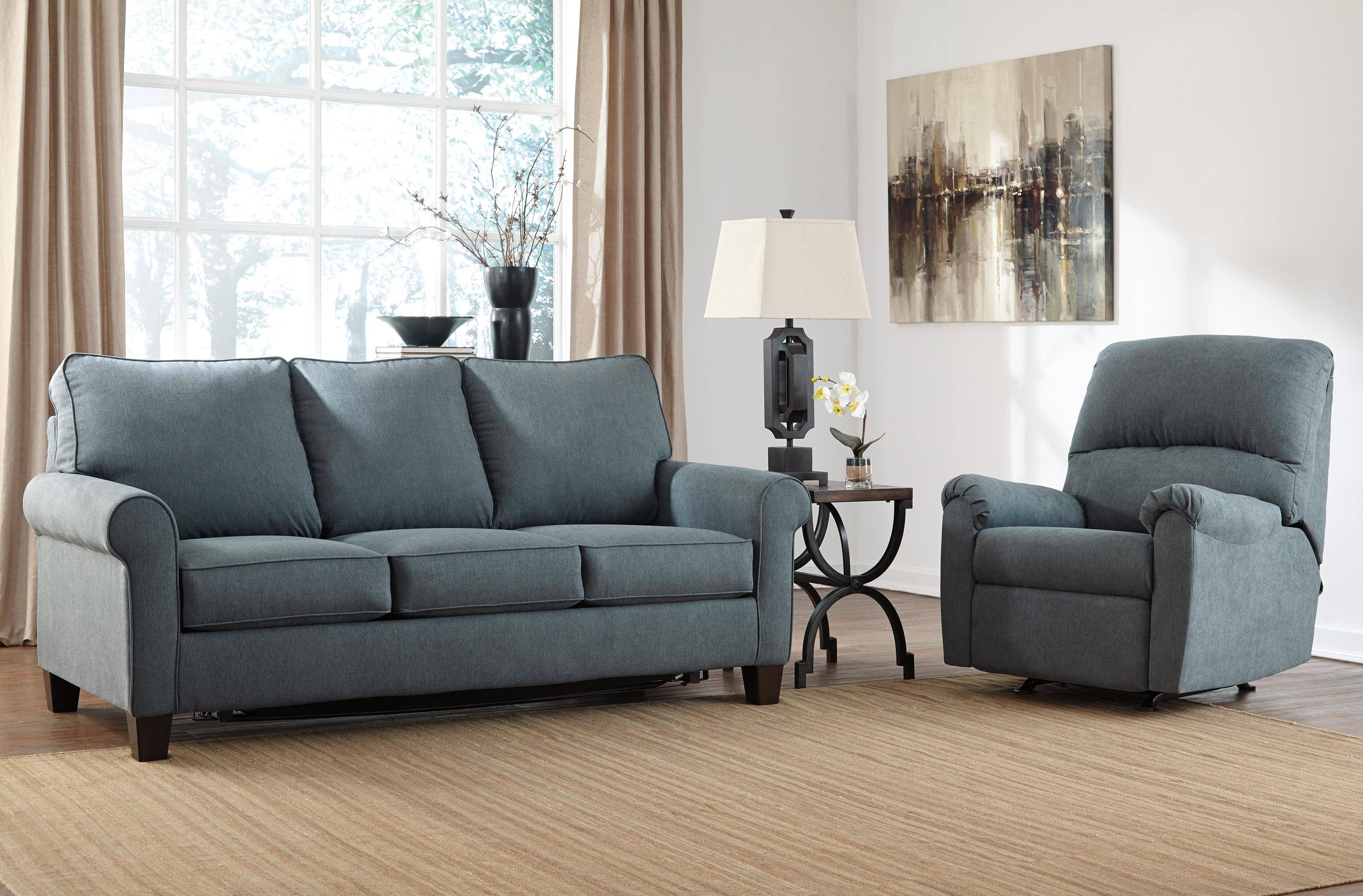 Signature Designashley Zeth – Denim 78" Full Sofa Sleeper For Denim Sofas And Loveseats (View 14 of 15)