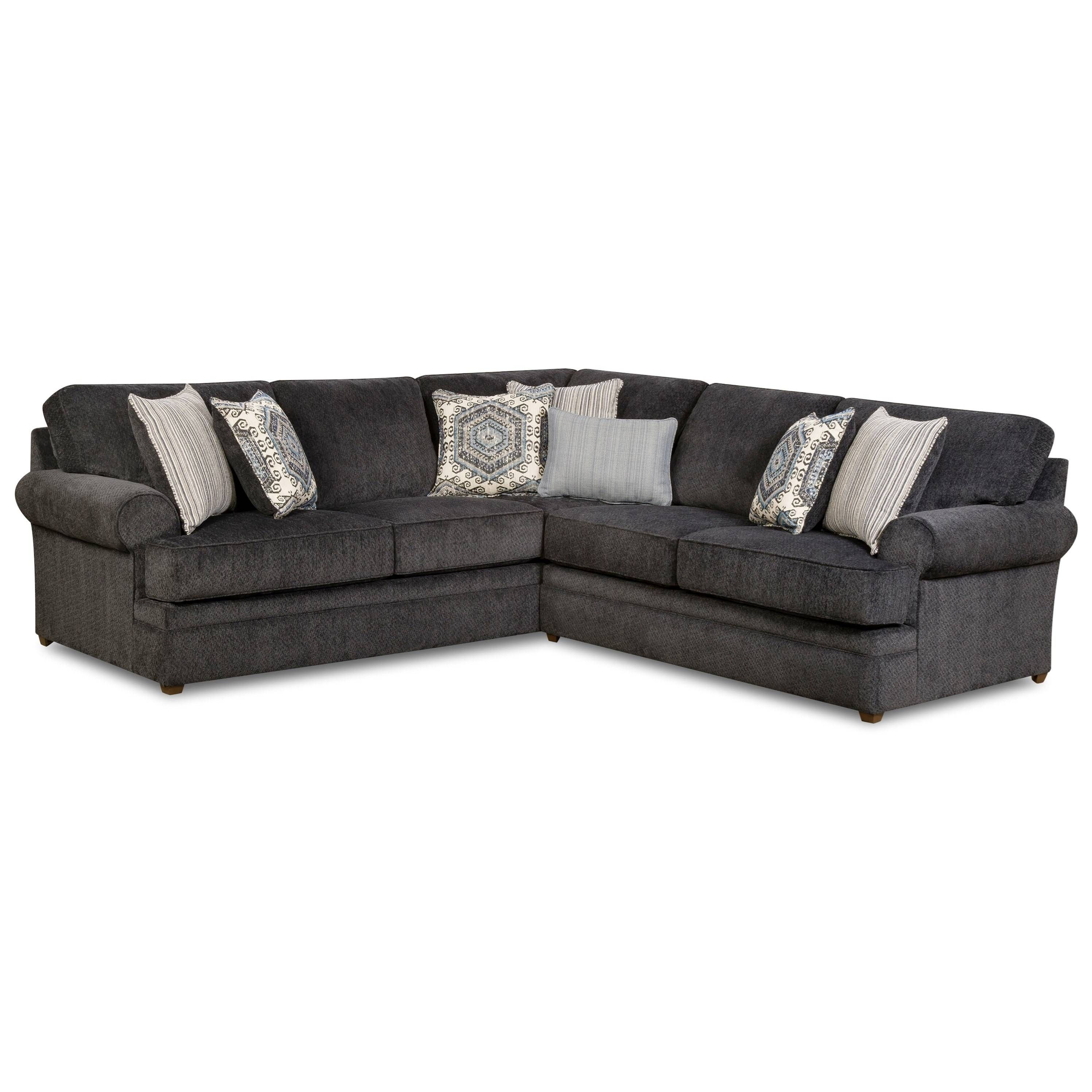 Simmons Upholstery 8530 Br Transitional Sectional Sofa With Rolled Intended For Chaise Sofas (Photo 8 of 15)