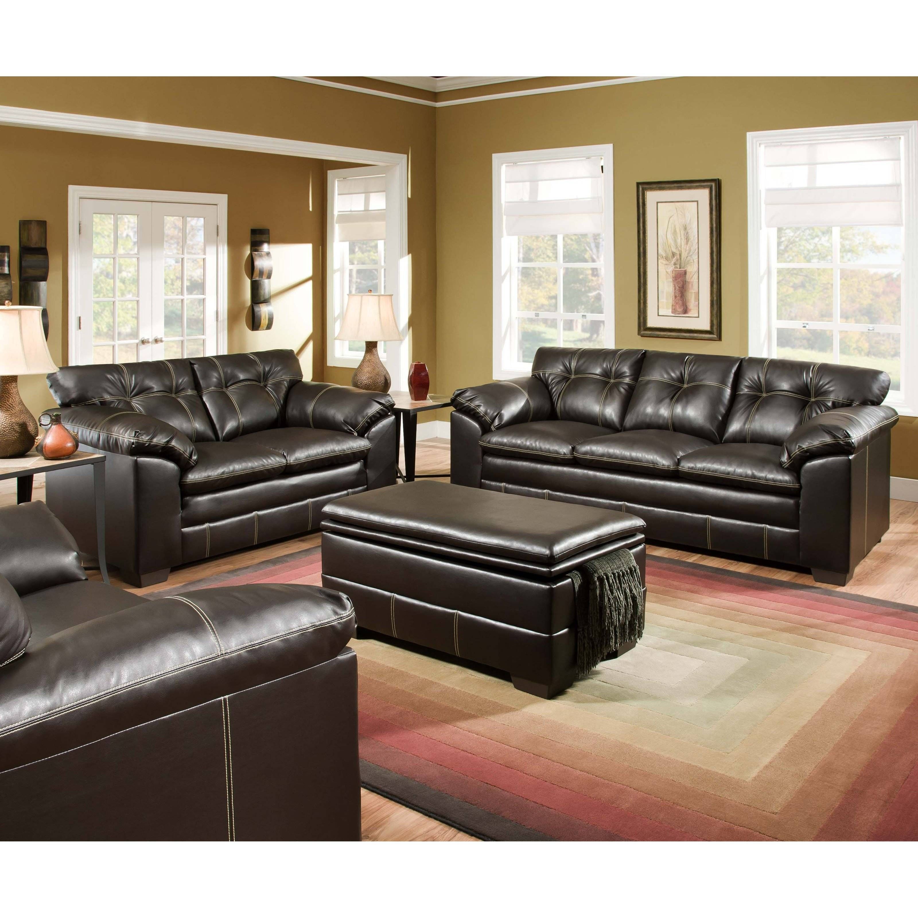 Simmons Upholstery Premier Bonded Leather Sofa | Hayneedle With Simmons Bonded Leather Sofas (View 10 of 15)