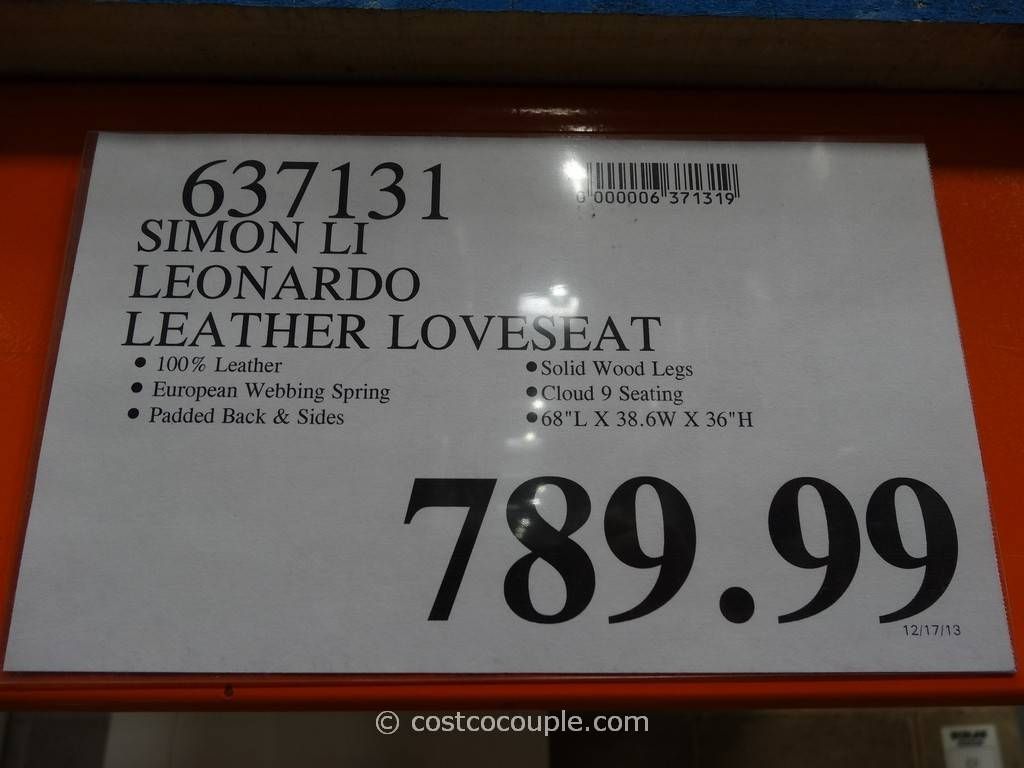 Simon Li Leonardo Leather Loveseat Pertaining To Simon Li Loveseats (View 11 of 15)