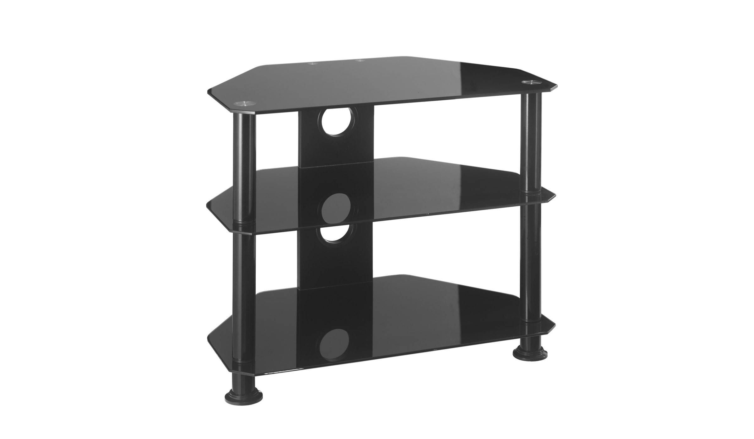 Small Glass Corner Tv Stand Up To 26 Inch Tv | Mmt Db600 Pertaining To Black Glass Tv Stands (Photo 3 of 15)