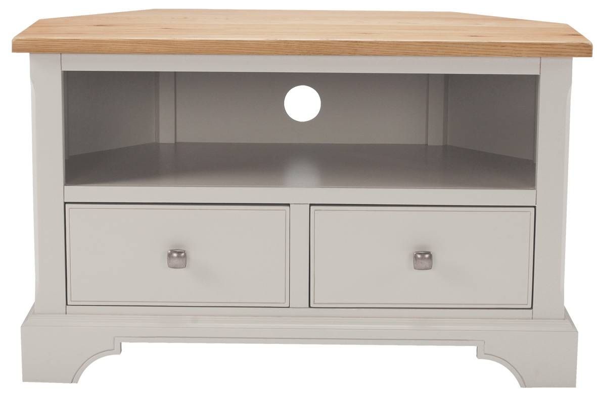 Soho Painted Oak Top Furniture Corner Tv Unit Cabinet Stand | Ebay With Painted Corner Tv Cabinets (View 8 of 15)