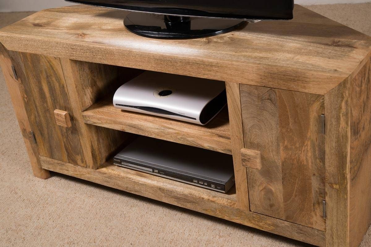Solid Wood Corner Tv Cabinet – Large | Dakota Mango Furniture For Real Wood Corner Tv Stands (View 7 of 15)