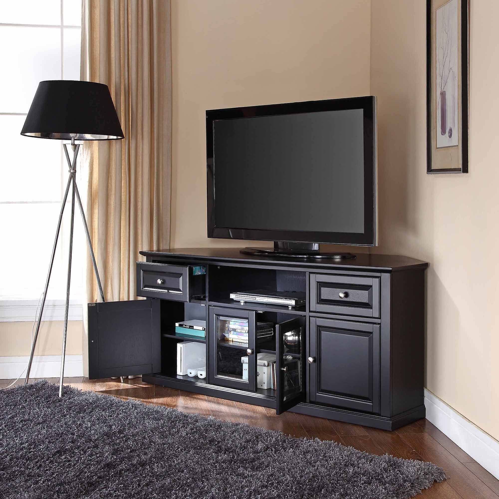 Storage Cabinets Ideas : Corner Tv Cabinet Black Choosing The Inside Black Wood Corner Tv Stands (Photo 7 of 15)