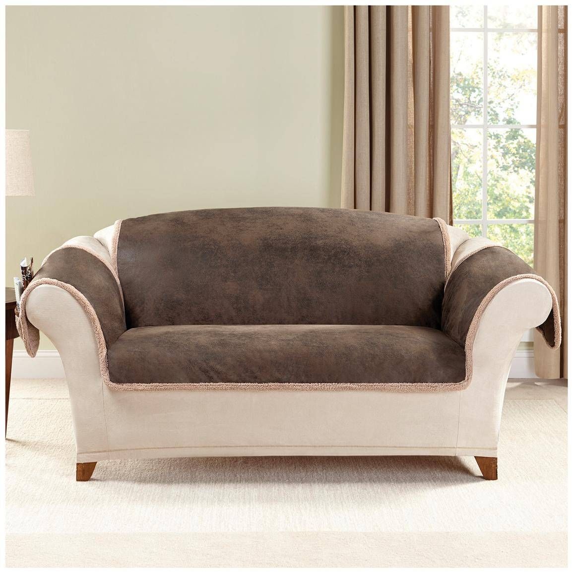 Sure Fit Leather Furn Friend Loveseat Slipcover 581242 In Sofa And Loveseat Covers 