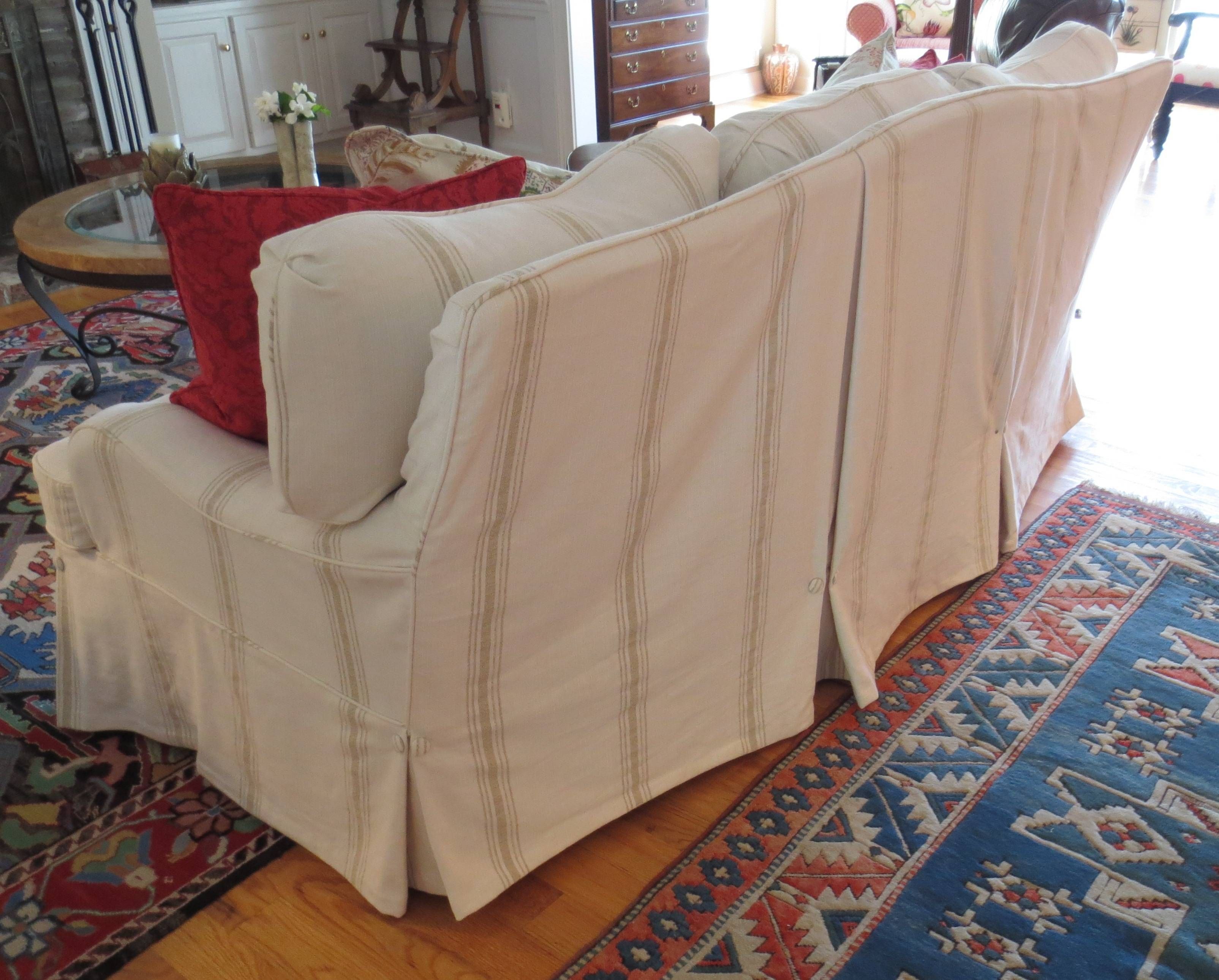 Tips: Smooth Slipcovers Sofa For Cozy Your Furniture Ideas With Regard To Patterned Sofa Slipcovers (Photo 6 of 15)