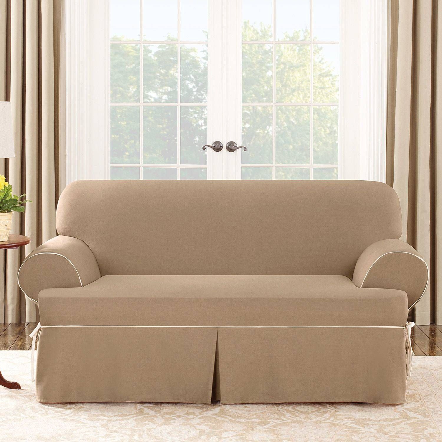 Tips: T Cushion Chair Slipcovers | Armchair Slipcover | Slip Intended For Loveseat Slipcovers T Cushion (Photo 4 of 15)