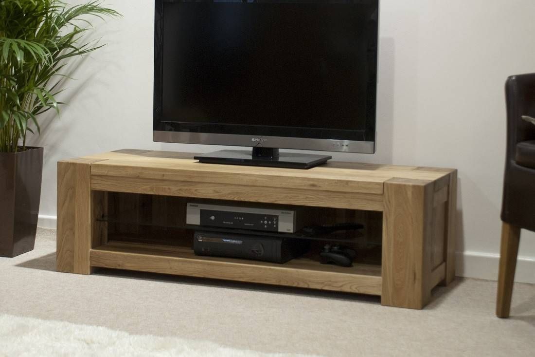 Trend Solid Oak Plasma/tv Unit | Oak Furniture Uk Intended For Cheap Oak Tv Stands (Photo 11 of 15)