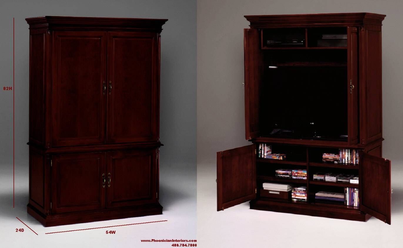 Tv Armoire With Pocket Doors, Entertainment Cabinets With Regard To Tv Hutch Cabinets (View 8 of 15)